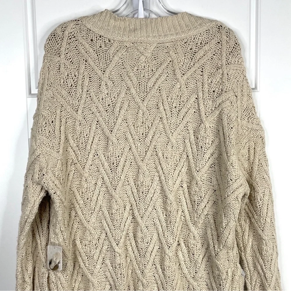 FREE PEOPLE Montana NEW Cable Knit Cardigan Sweater NEW With Tag Size XS Tea